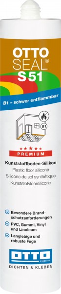 Bild OTTOSEAL® S 51 Silikon für PVC-. Gummi- und Linoleumböden Kartusche 310 ml